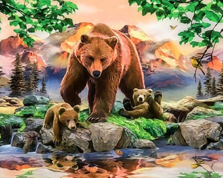 Алмазна мозаїка Бурі ведмеді 30*40 см без рамки 40 * 8 * 5 см (H8777)