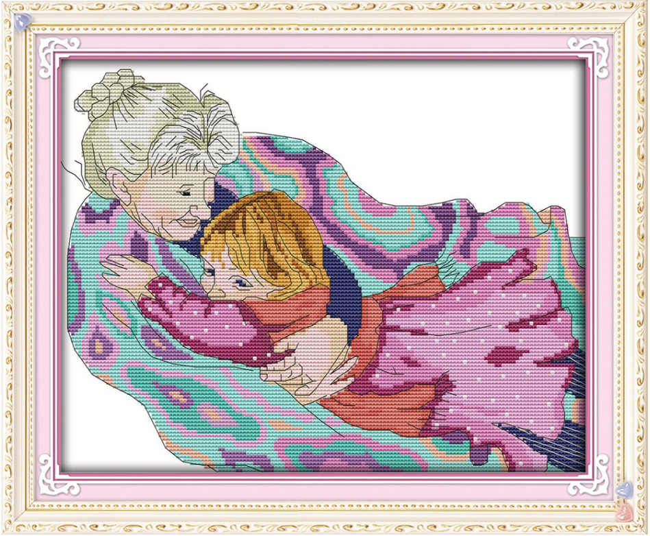 Набір для вишивання за нанесеною на канву схемою "Embrace". AIDA 14CT printed 34*29 см