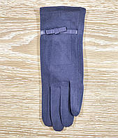 Тонкие синие осенне-весенние сенсорные перчатки с тонкой полоской