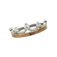 Женское серебряное кольцо Корона Волшебство с золотой вставкой и Фианитами