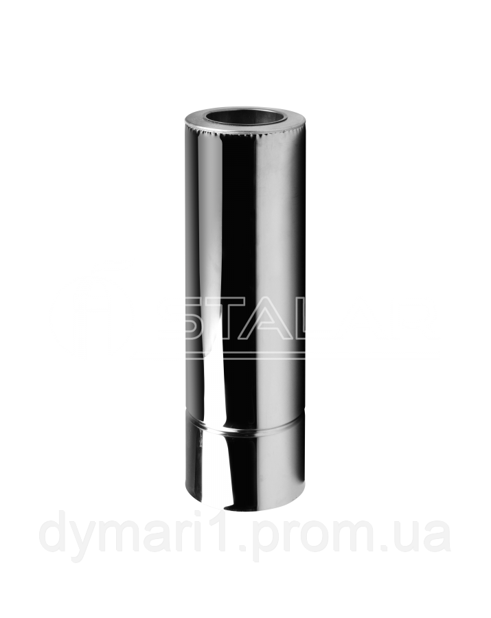 Димохідна труба двостінна (Standart thermo AISI 304) нерж/оц - довжина 1 м, діаметр Ø140/200, товщина 0,5 мм