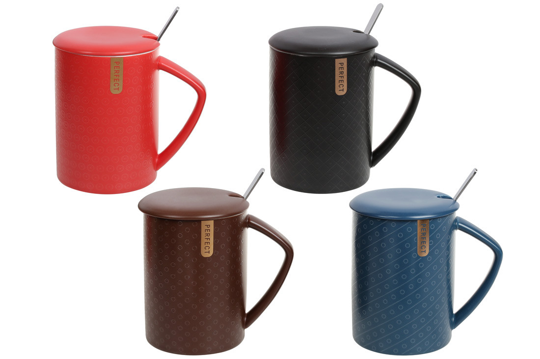 Заварник фарфоровий з кришкою і ложкою Perfect, 450мл, 4 види BonaDi 927-210