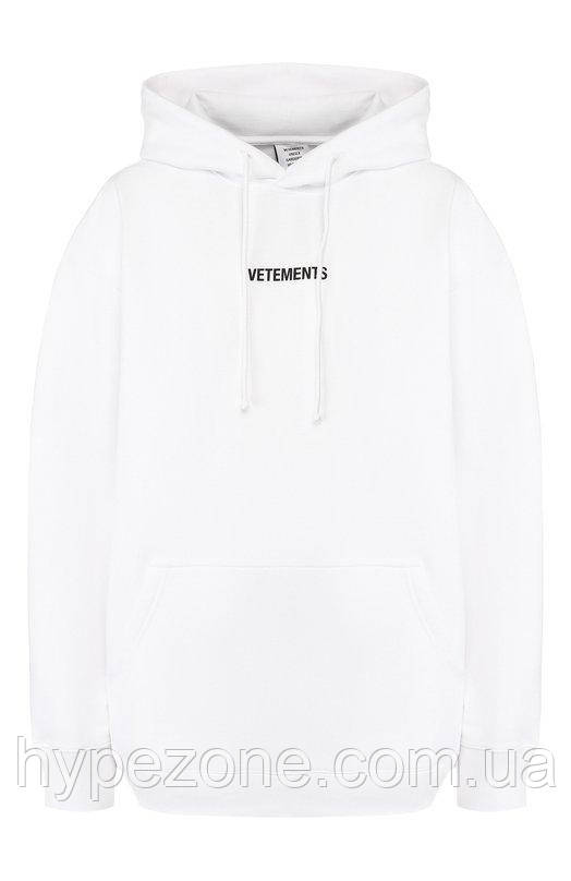 Худі Vetements Logo біле, унісекс (чоловіче, жіноче, дитяче), фото 1
