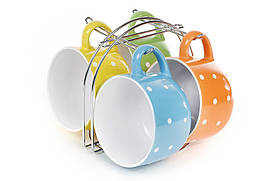 Набір кухлів (4 шт) на металевій підставці BonaDi 344-007