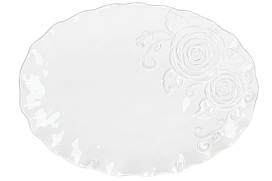 Керамічне Блюдо сервірувальне овальне Аеліта, колір - білий, 36см BonaDi 545-477