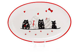 Керамічне Блюдо з об'ємним малюнком Кошкін будинок BonaDi DM047-C