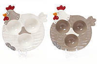 Подставка для 3-х яиц керамическая Курочка, 2 вида, 15см BonaDi 834-741