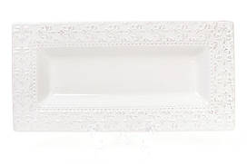 Керамічне Блюдо прямокутне Королівська лілія 35.6 см, колір - білий BonaDi 545-219