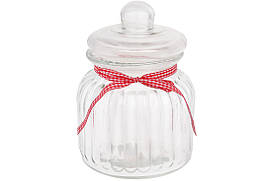 Банку з кришкою декорована тасьмою середня 1600мл BonaDi 279-120