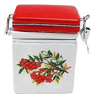 Банку керамічна квадратна 650мл на металевій затягуванні зі стразами Горобина BonaDi 23-F024-2M_32ps