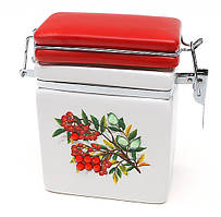 Банку керамічна квадратна 400мл на металевій затягуванні зі стразами Горобина BonaDi 23-F024-3M