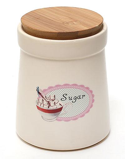Банку керамічна 900мл з бамбуковою кришкою SUGAR BonaDi DK0012-D