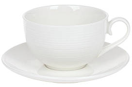 Чайна пара: фарфорова чашка 310мл з блюдцем, колір - білий BonaDi 988-277