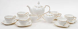 Набір 15 предметів: 6 чашок + 6 блюдець + чайник + молочник + цукорниця BonaDi 222-112
