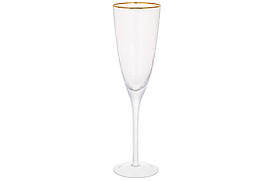 Келих для шампанського із золотим кантом Donna, 280мл BonaDi 579-237