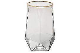 Склянку з золотим кантом Clio, 700мл, колір - димчастий сірий BonaDi 579-222