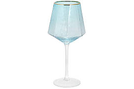 Келих для червоного вина із золотим кантом Monaco, 570мл, колір - крижаний блакитний BonaDi 579-231