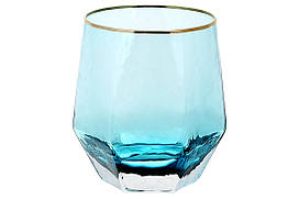 Склянку з золотим кантом Monaco, 450мл, колір - крижаний блакитний BonaDi 579-232