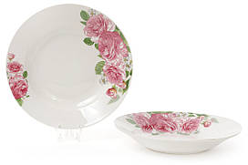 Порцелянова тарілка супова 23см Рожеві троянди BonaDi 320-121