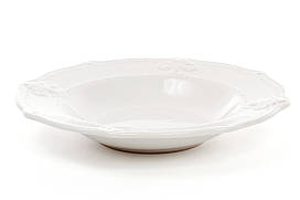 Керамічна тарілка супова 23см Королівська лілія, колір - білий BonaDi 583-199