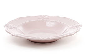 Керамічна тарілка супова 23см Королівська лілія, колір - рожевий BonaDi 583-172