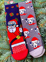 Новогодние носки прикольные высокие с принтом М3 (2 пары в упаковке, размер 36-45)