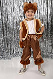 Маскарадний костюм Ведмедик бурий для хлопчиків з атласу та хутра на 3-7 років, фото 4
