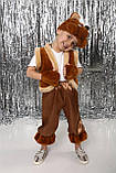Маскарадний костюм Ведмедик бурий для хлопчиків з атласу та хутра на 3-7 років, фото 3