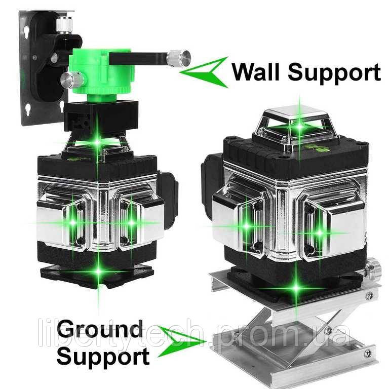Лазерный уровень 4D 16 линий зеленый луч самонивелирующийся осепостроитель 2 батареи ZEAST - фото 3 - id-p1493228681