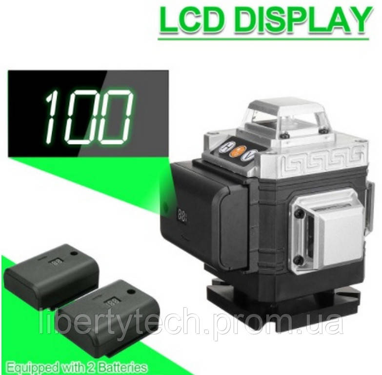 Лазерный уровень 4D 16 линий зеленый луч самонивелирующийся осепостроитель 2 батареи ZEAST - фото 2 - id-p1493228681
