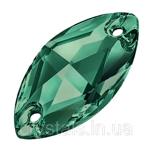 Човники пришивні кришталеві Preciosa (Чехія) 12x6 мм Emerald
