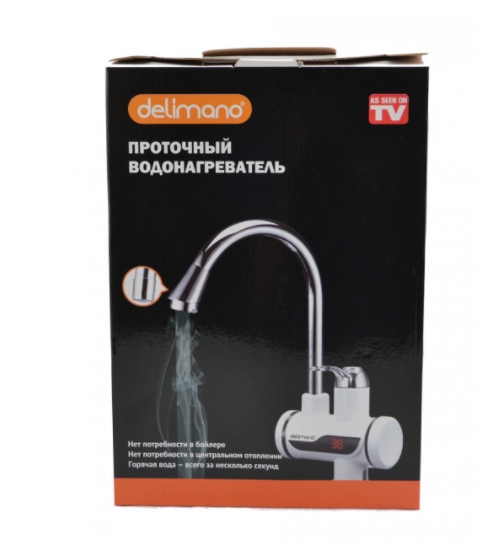 Проточный Кран-водонагреватель Delimano с Экраном 3кВт Белый — Купить ...