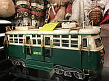 Трамвай металевий зелений 32x11x15cm Reinart Faelens Kunstgewerbe (ціна за 1 стулку), фото 3