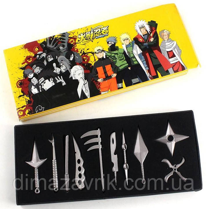 Колекційний набір Шинобі Naruto Наруто Зброя 10 предметів метал, фото 1