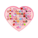 Набір дитячих каблучок “Казковий блиск” — 72 шт. у коробці-серці, фото 5