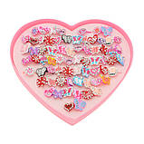 Набір дитячих каблучок “Казковий блиск” — 72 шт. у коробці-серці, фото 4