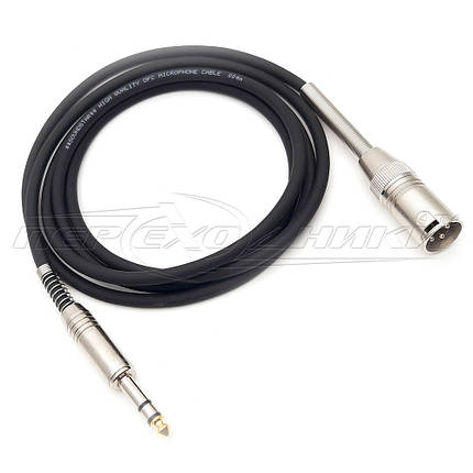 Кабель 6.3 стерео на роз'єм XLR 3 Pin у екрані (тато), пружина, преміум, фото 3