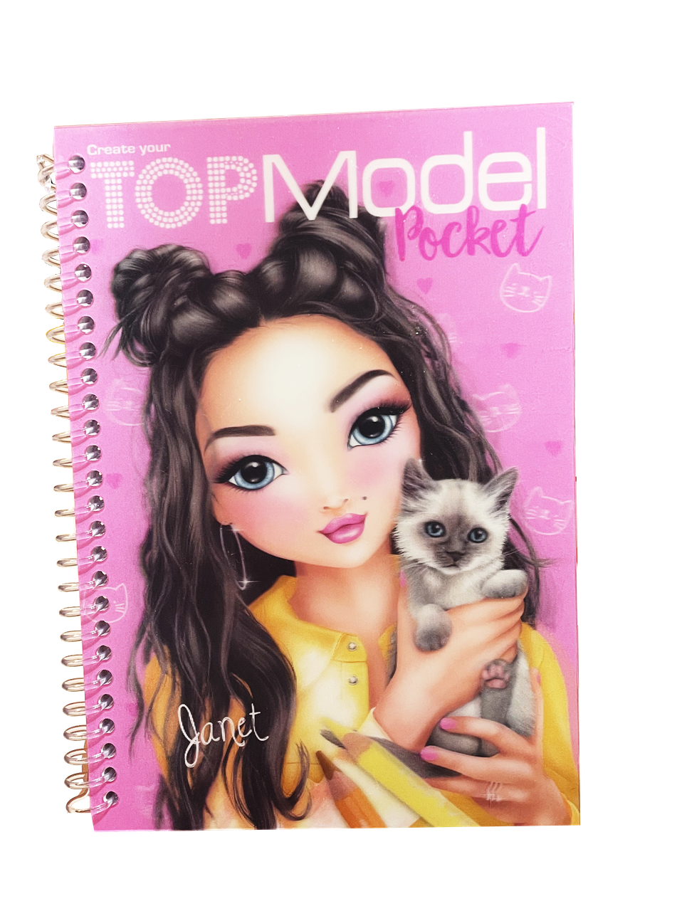 TOP Model Блокнот розмальовка Дизайнер Одягу з 3D ефектом з голограмою, Записник ТОП Модел
