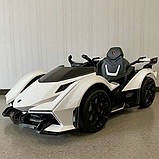 Дитячий електромобіль Lamborghini (1аккум12V7-9AH, 2мотори 35W, світло, MP3, USB, EVA) Bambi M 4633EBLR-1 Білий, фото 3