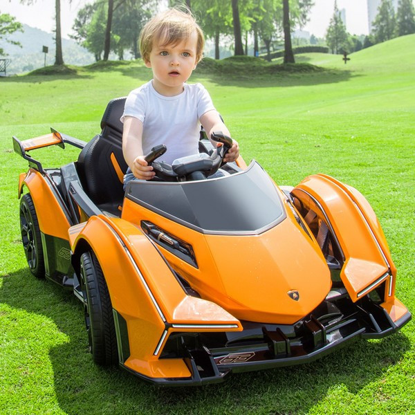 Дитячий електромобіль Lamborghini (1аккум12V7-9AH, 2мотори 35W, світло, MP3, USB, EVA) Bambi M 4633EBLR-7 Оранж