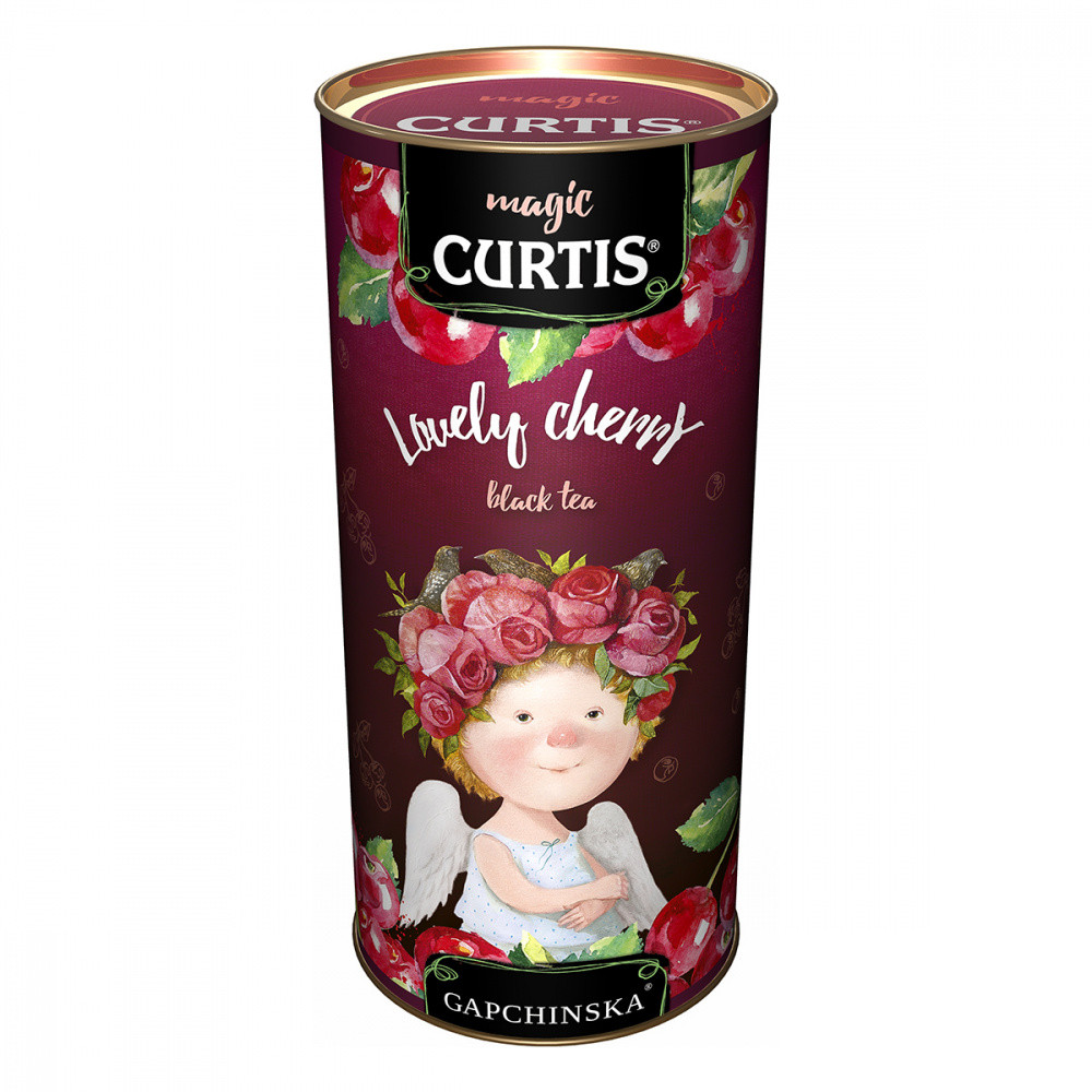 Чорний листовий чай Curtis Lovely Cherry з ягодами вишні, шипшини та каркаде 80 грамів
