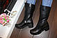 Чоботи жіночі зимові чорні натуральна шкіра на зручному каблуці С146, фото 6