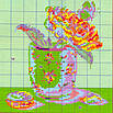 Набір для вишивання за нанесеною на канву схемою "Flower in cup". AIDA 14CT printed 21*21 см, фото 4