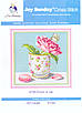 Набір для вишивання за нанесеною на канву схемою "Flower in cup". AIDA 14CT printed 21*21 см, фото 3