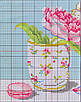 Набір для вишивання за нанесеною на канву схемою "Flower in cup". AIDA 14CT printed 21*21 см, фото 5