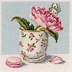 Набір для вишивання за нанесеною на канву схемою "Flower in cup". AIDA 14CT printed 21*21 см, фото 7