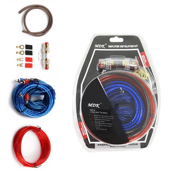 Набір дротів для підсилювача, сабвуфера 1500W MD-8 Top hit, фото 1