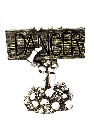 Декор кераміка на Хеллоуїн Danger Небезпечно з підсвічуванням 35 см, фото 2