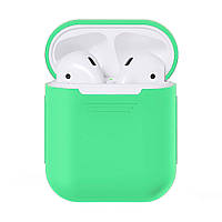 Чехол силиконовый для наушников Apple AirPods Silicone Case Салатовый Mint Green