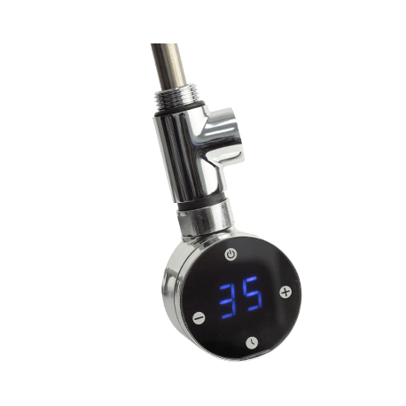 ТЕН 0,3 кВт з терморегулятором для водяної рушникосушарки, радіатора Onlyheat Argent Chrome Чорний 310 мм, фото 1